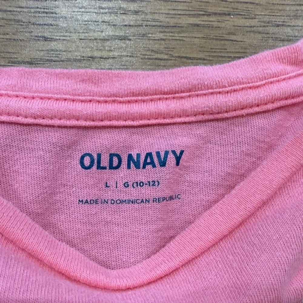 Old Navy Girls Short Sleeve Graphic Shirt Living My Best Life - Size L|G (10-12)